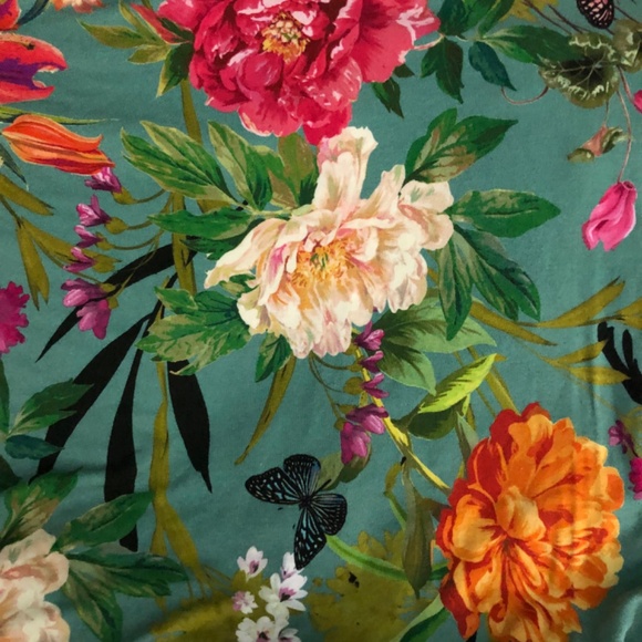 Johnny Was colorful knit Panya Swing Tunic top flowers butterflies 3/4 sleeves - Picture 4 of 5